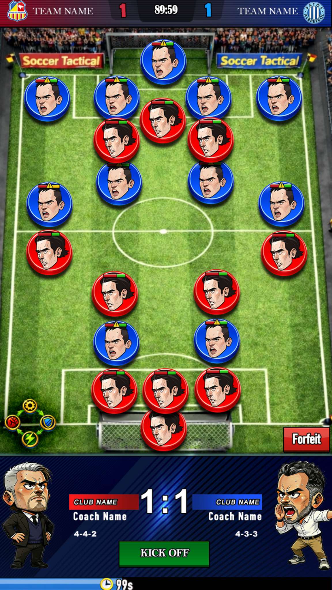 Soccer Tactical kickoff screen